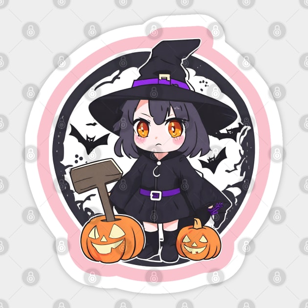 Halloween-Witches Chibi style Sticker by Whisky1111